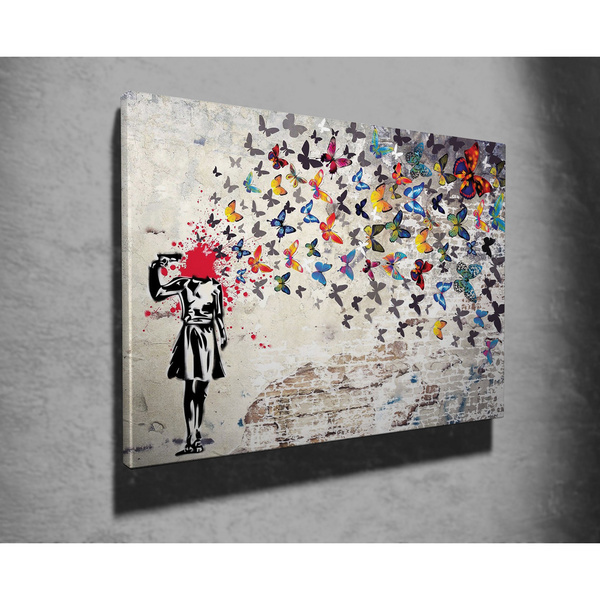 Πίνακας σε καμβά με τελάρο ψηφιακή εκτύπωση WY51 Banksy 966BRS1203 