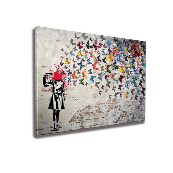 Πίνακας σε καμβά με τελάρο ψηφιακή εκτύπωση WY51 Banksy 966BRS1203 