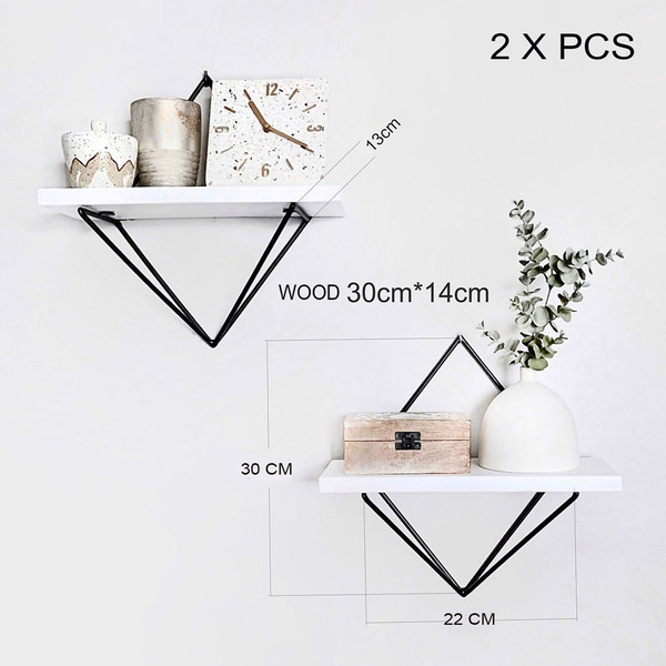 Διακοσμητικό ράφι τοίχου WR047 22x30x14 εκ. 2 τεμ. 792EVL2869 