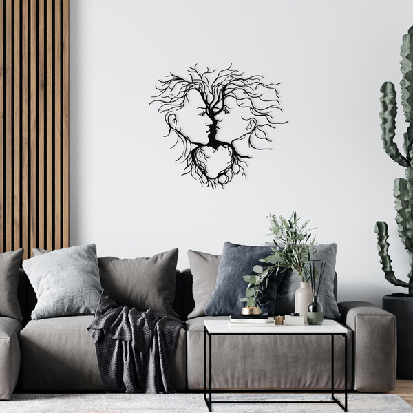 Μεταλλικό διακοσμητικό τοίχου Intrigue Μαύρο 70x64 εκ. 279ENZ1814 