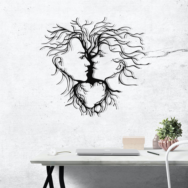 Μεταλλικό διακοσμητικό τοίχου Intrigue Μαύρο 70x64 εκ. 279ENZ1814 