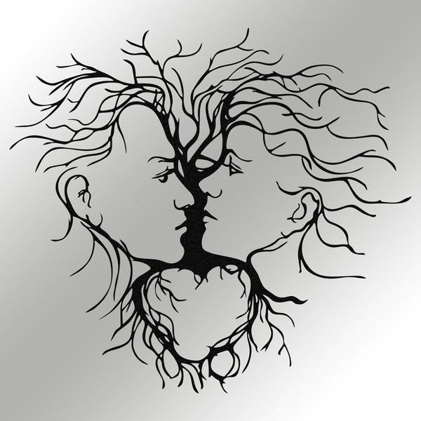 Μεταλλικό διακοσμητικό τοίχου Intrigue Μαύρο 70x64 εκ. 279ENZ1814 