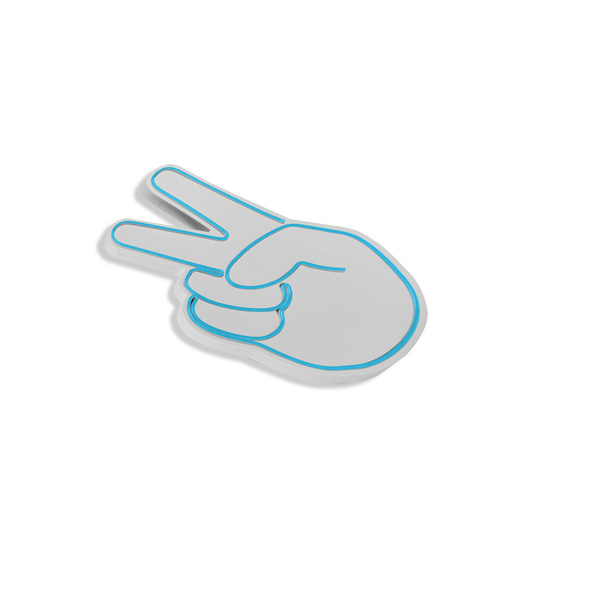 Decorative plastic LED light Victory Sign - Aqua IP67 Neon 23W 29x44x2 cm 395NGR1763 