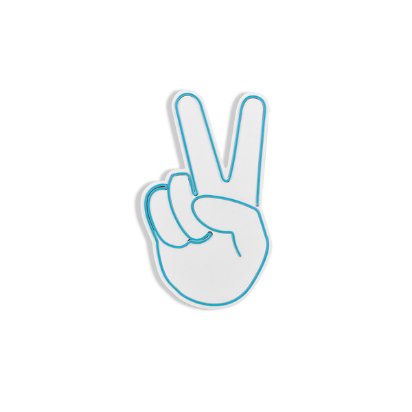 Decorative plastic LED light Victory Sign - Aqua IP67 Neon 23W 29x44x2 cm 395NGR1763 