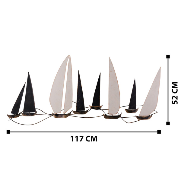 Μεταλλικό διακοσμητικό τοίχου Ocean 117x5x52 εκ. 279ENZ2519 