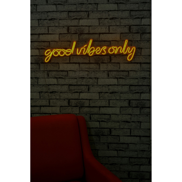 Decorative plastic LED light Good Vibes Only - Yellow IP67 Neon 23W 79x19x2 cm 395NGR1589 