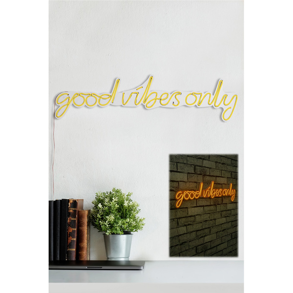 Decorative plastic LED light Good Vibes Only - Yellow IP67 Neon 23W 79x19x2 cm 395NGR1589 