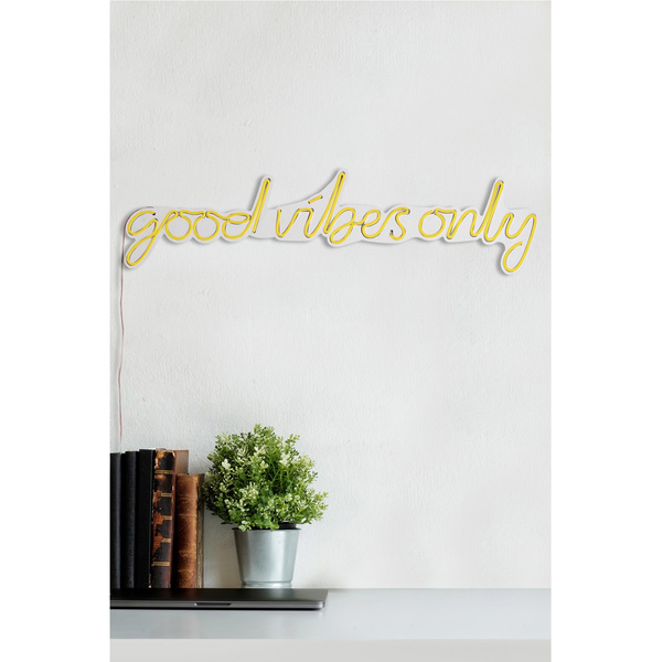Decorative plastic LED light Good Vibes Only - Yellow IP67 Neon 23W 79x19x2 cm 395NGR1589 