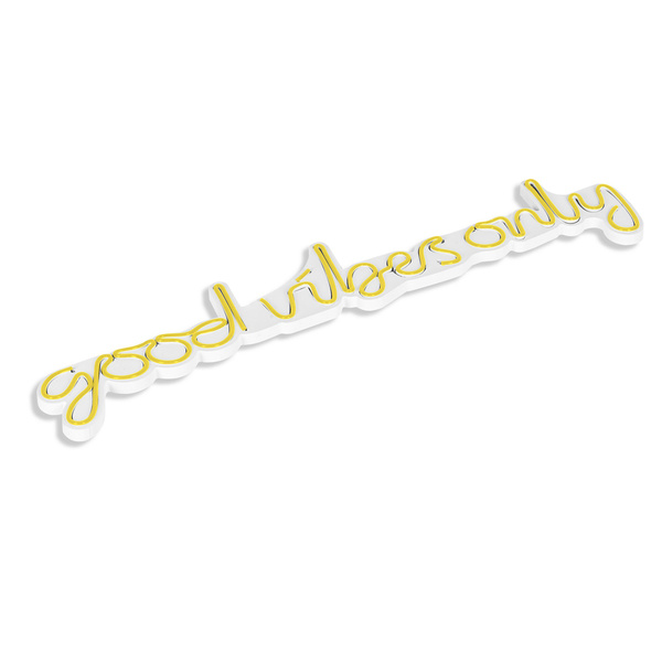 Decorative plastic LED light Good Vibes Only - Yellow IP67 Neon 23W 79x19x2 cm 395NGR1589 