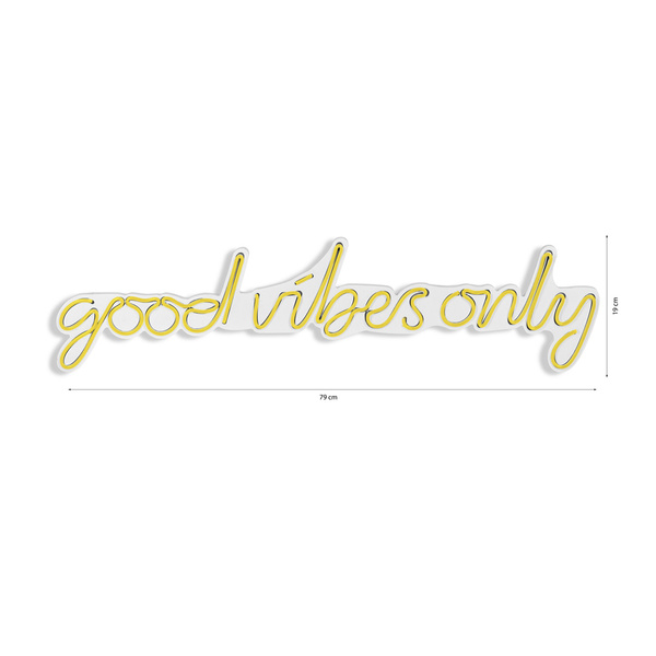 Decorative plastic LED light Good Vibes Only - Yellow IP67 Neon 23W 79x19x2 cm 395NGR1589 