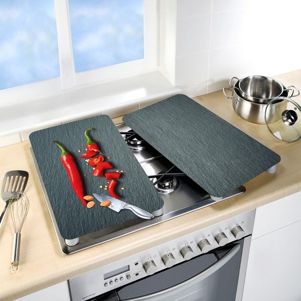 Γυάλινα καλύμματα εστίας Cayenne 2 τεμ. γυαλί 30x52 εκ. 53890100 