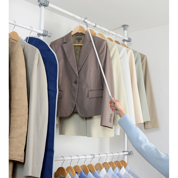 Βέργα με άγκιστρο για κρεμάστρες Hercules λευκό / γκρι ατσάλι 3x1x76 εκ. 50622100 