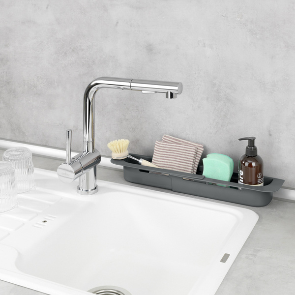 Οργανωτής νεροχύτη για το σφουγγάρι & το σαπούνι Fino γκρι PP 36-49,5 εκ. 54773100 