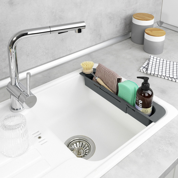 Οργανωτής νεροχύτη για το σφουγγάρι & το σαπούνι Fino γκρι PP 36-49,5 εκ. 54773100 