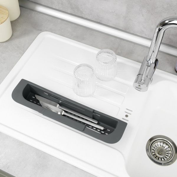 Οργανωτής νεροχύτη για το σφουγγάρι & το σαπούνι Fino γκρι PP 36-49,5 εκ. 54773100 