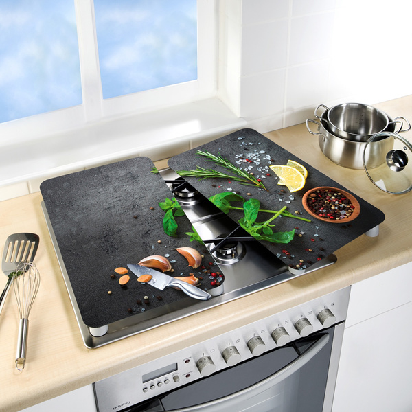 Γυάλινα καλύμματα εστίας Herbs 2 τεμ. γυαλί 30x52 εκ. 53907100 