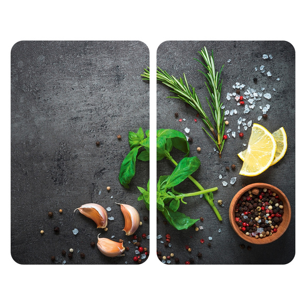 Γυάλινα καλύμματα εστίας Herbs 2 τεμ. γυαλί 30x52 εκ. 53907100 