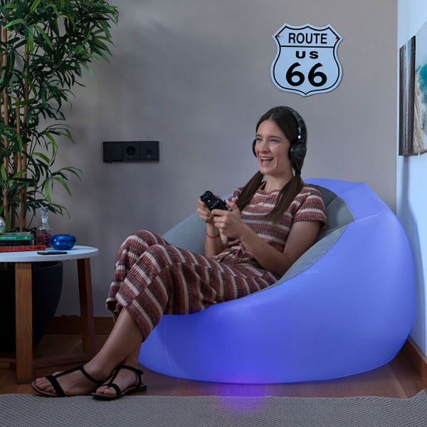 Inflatable armchair with multicoloured LED & remote control Chight InnovaGoods V0103729 