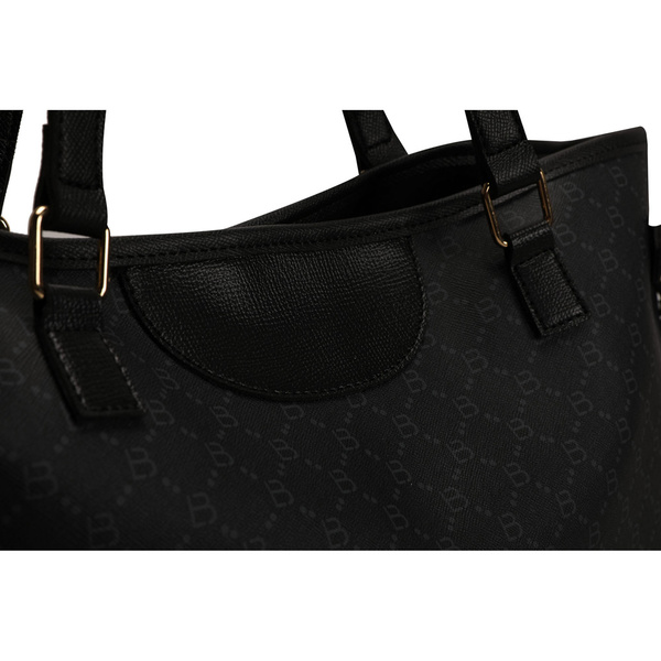 Τσάντα shopper Lucky Bees 355 v2 - Μαύρο, Γκρι Δερματίνη 50x15x28 εκ. 671LKB1521 