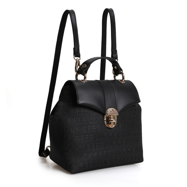 Γυναικεία τσάντα πλάτης Lucky Bees 1214 v2 - Καφέ, Κόκκινο Δερματίνη 20x10x23 εκ. 671LKB1712 