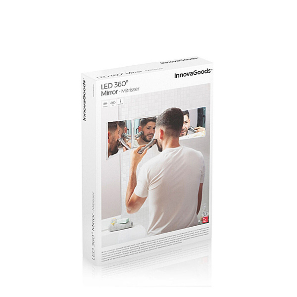 Bathroom mirror with LED light and 360 vision Selfkut InnovaGoods 