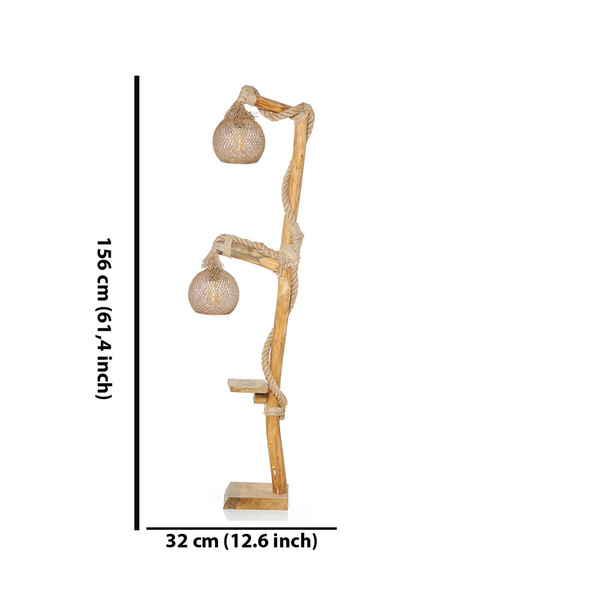 Φωτιστικό δαπέδου ξύλο Arboretum Φυσικό 24x140 εκ. E27 60W 390FLH1772 