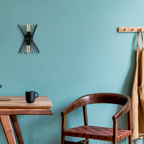 Απλίκα τοίχου μέταλλο Kirpi - 3091 Μαύρο 23x16x33εκ. εκ. E27 40W 892OPV1203 