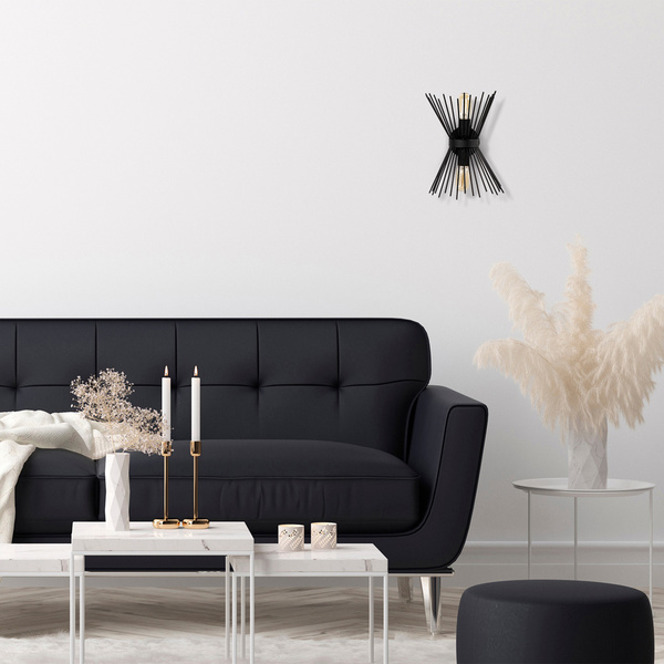 Απλίκα τοίχου μέταλλο Kirpi - 3091 Μαύρο 23x16x33εκ. εκ. E27 40W 892OPV1203 