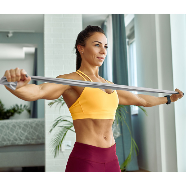 Ελαστικός ιμάντας γυμναστικής FitLover πολύ δυνατής αντίστασης γκρι 