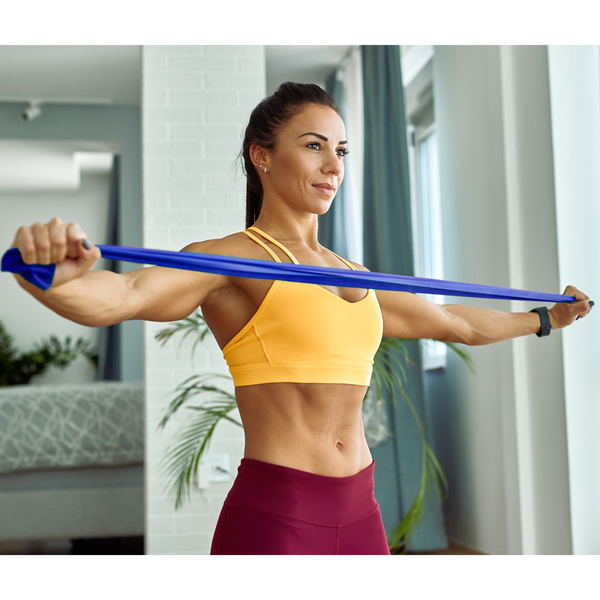 Ελαστικός ιμάντας γυμναστικής FitLover δυνατής αντίστασης μπλε 