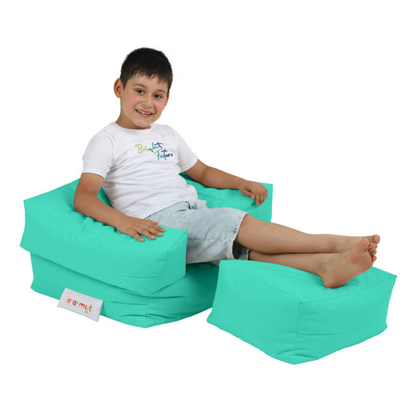 Πουφ πολυμορφικό αδιάβροχο Kids Single Τιρκουάζ 65x40 εκ. 