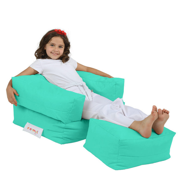 Πουφ πολυμορφικό αδιάβροχο Kids Single Τιρκουάζ 65x40 εκ. 