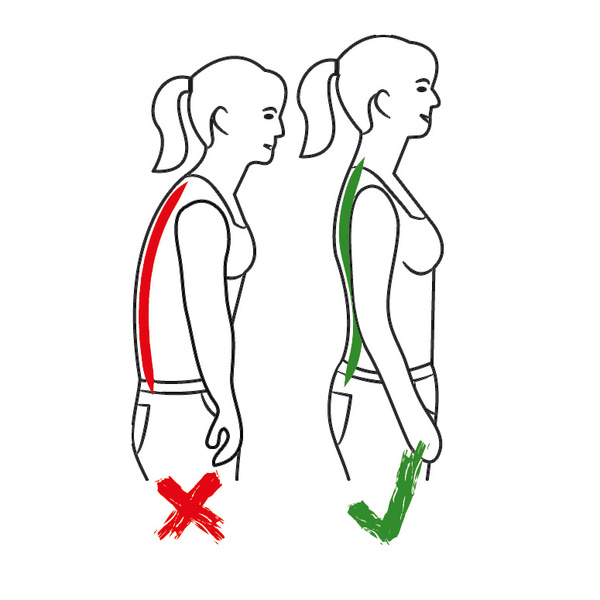 Στήριξη πλάτης ενισχυμένη Premium Outlast έως 150 εκ. μέση 