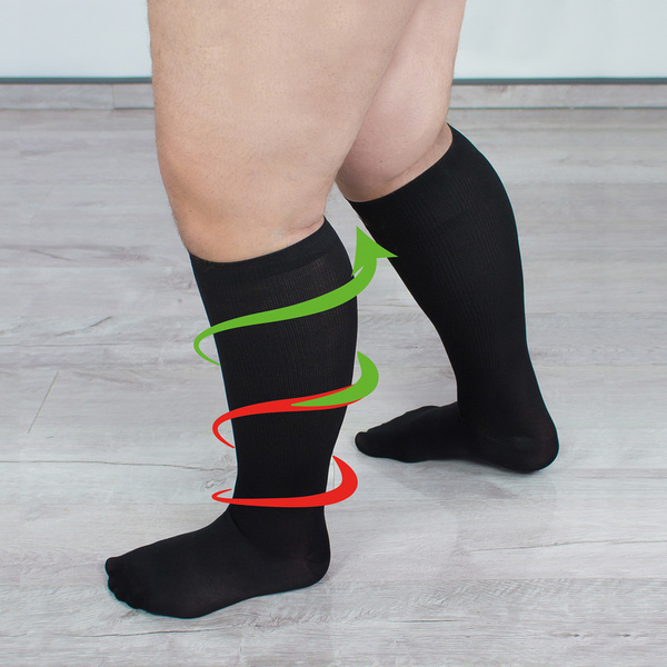 Relaxation compression socks for wider leg calf Venoform black 2 paris set 