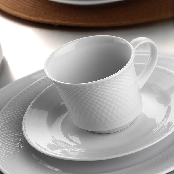 Coffee cup + saucer set ZUM12KT00 White 6 pcs Porcelain 100 cc 710KTP9619 
