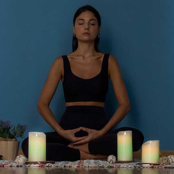 Πολύχρωμα κεριά LED με εφέ φλόγας 10 - 12,5 - 15 εκ. Lendles InnovaGoods 3 τεμ. V0103781 