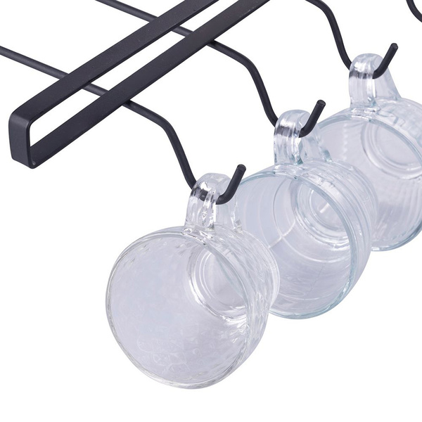 Κρεμαστή βάση για 10 κούπες μαύρο ατσάλι Galileo 28x22,5x5 εκ. 5914736 