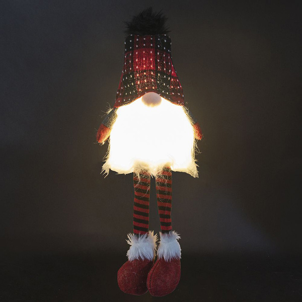 Gnome with soft legs and LED light assorted colors Galileo 20x14x70 cm 