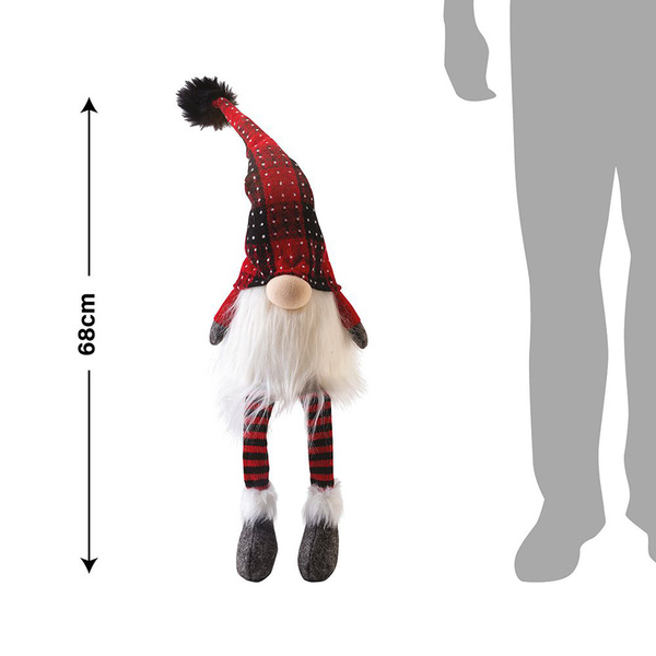 Gnome with soft legs and LED light assorted colors Galileo 20x14x70 cm 