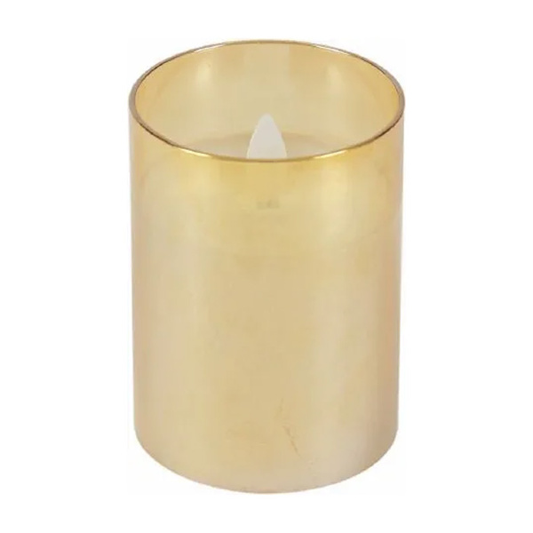 LED candles warm white light D: 7,5 cm Gold Galileo 3 pcs 