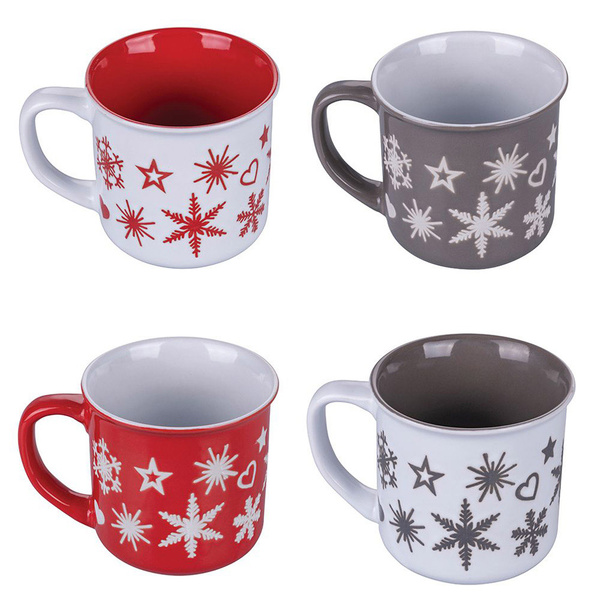 Σετ κούπες με χειμωνιάτικο μοτίβο κεραμικό 310 ml 9x9 εκ. Galileo 4 τεμ. 5910214 