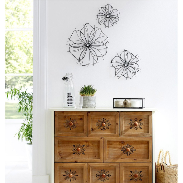 Διακοσμητικό τοίχου Stina μαύρο μέταλλο 3 τεμ. 18/24/32 εκ. 