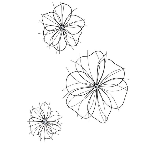 Διακοσμητικό τοίχου Stina μαύρο μέταλλο 3 τεμ. 18/24/32 εκ. 