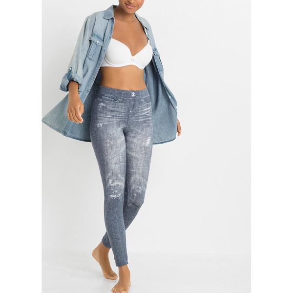 Κολάν χωρίς ραφές μπλε denim look 95% πολυέστερ 5% ελαστάν 