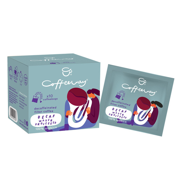 Filter coffee Coffeeway single sachets Water Decaf 10 pcs x 7,5 gr 