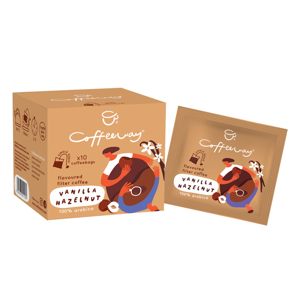 Καφές φίλτρου Coffeeway ατομικά φακελάκια Βανίλια Φουντούκι 10 τεμ. x 7,5 γρ. 
