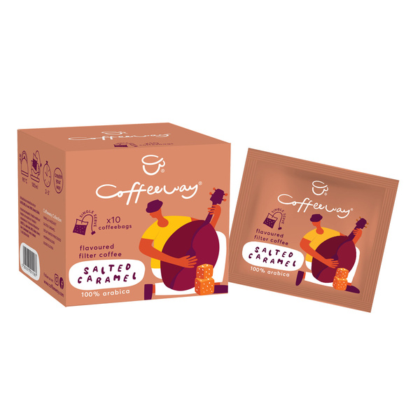 Καφές φίλτρου Coffeeway ατομικά φακελάκια Αλατισμένη Καραμέλα 10 τεμ. x 7,5 γρ. 