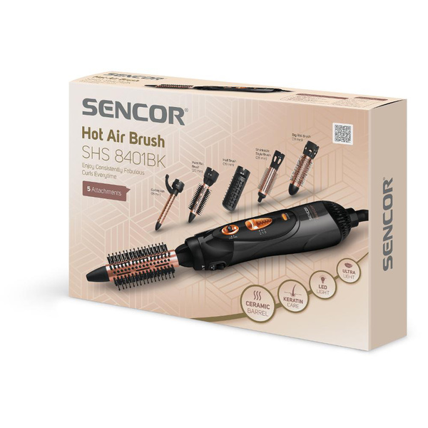 Hot air hair curler Sencor SHS 8401BK Black 1000W 