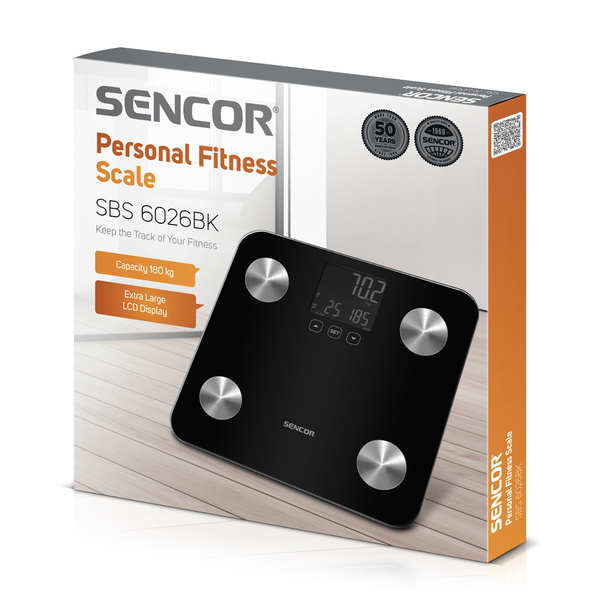 Ψηφιακή ζυγαριά με λιπομετρητή Sencor SBS 6026BK Μαύρο 