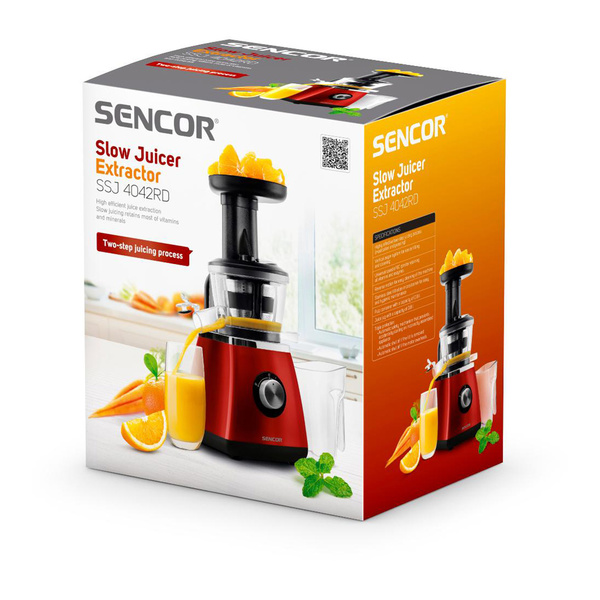 Αποχυμωτής αργής σύνθλιψης Sencor SSJ 4042RD Κόκκινο / Μαύρο 400W 
